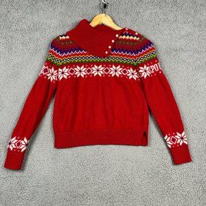 Polo Ralph Lauren Kids Sweater Size Large 12/14 Fair Intersia Knit Jumper Wool